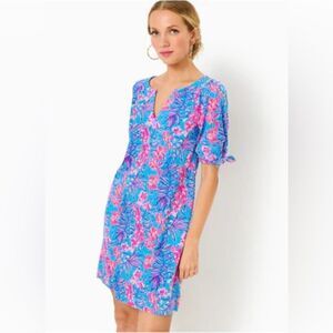 Lilly Pulitzer Easley T-shirt Dress Cumulus Blue Orchid Oasis